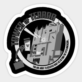 Tower of Terror - black and white Sticker